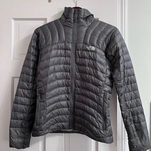 Grey The North Face Down Jacket S